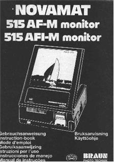 Braun Novamat 515 manual. Camera Instructions.